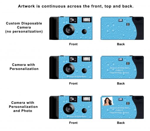Cool Blue Custom Disposable Camera