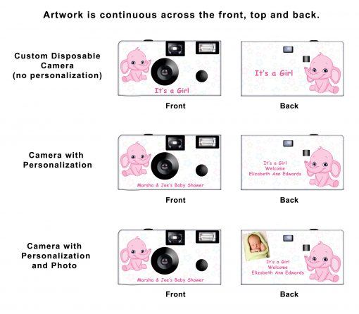 Elephant in Pink Custom Disposable Camera