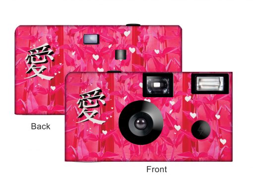 Japanese Kanji Love Custom Disposable Camera - select red or white background