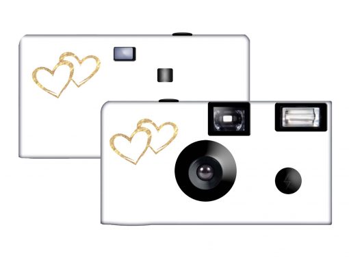 Gold Hearts Custom Disposable Camera