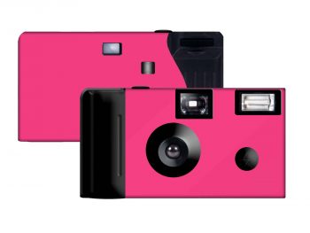 Hot Pink Background Custom Disposable Camera