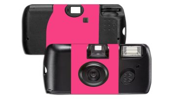 Hot Pink Label Custom Disposable Camera