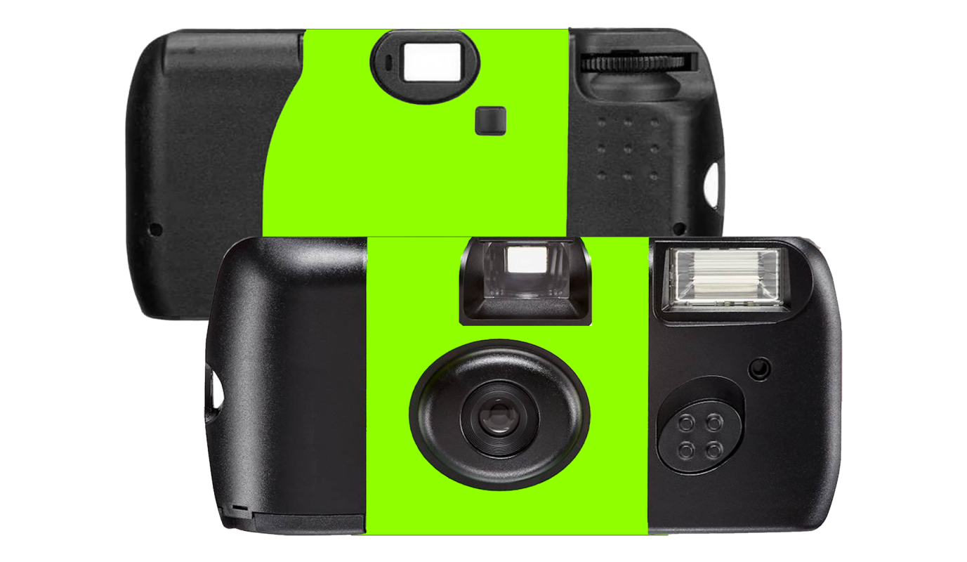 Fluorescent Green Label Custom Disposable Camera - Custom Camera Collection