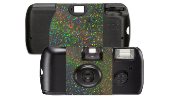 Holographic Glitter Gunmetal Custom Disposable Camera