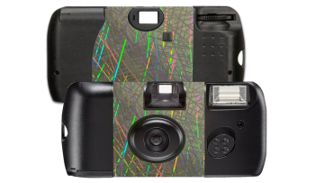 Holographic Light Rays Silver Custom Disposable Camera